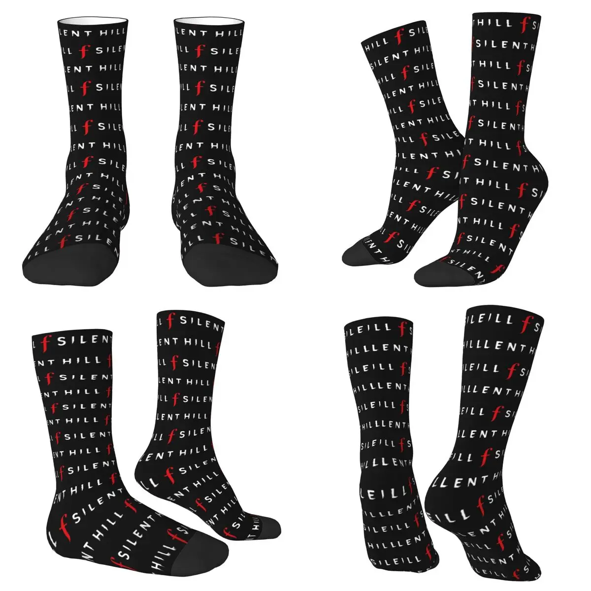 All Seasons Crew Stockings Silent Hill F Video Game Horror Logo Socks Casual Long Socks for Men Women Valentine's Day Gifts