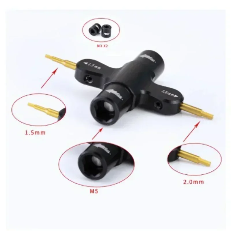 

M5 Screw Nut Wrench with Built in One Way Bearing 1.5mm 2.0mm Screwdriver Release Propeller Motor Tool For RC FPV Racing Drone