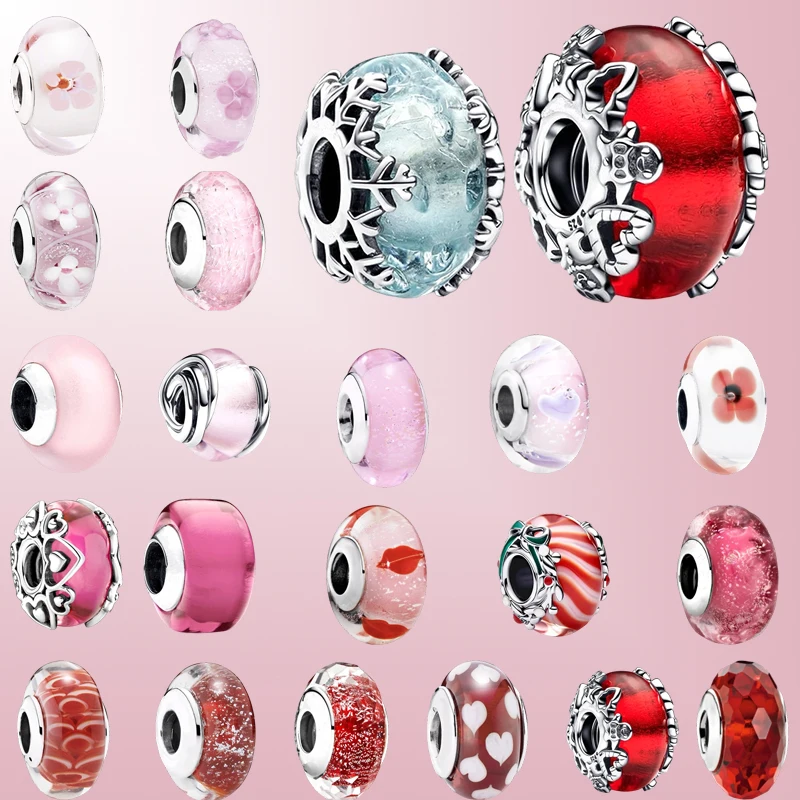 

Новая горячая распродажа, серия бусин из муранского стекла, красно-белое стекло, синий сапфир, подвески в виде снежинок ледяного синего цвета, ювелирные изделия своими руками для ожерелья и браслета