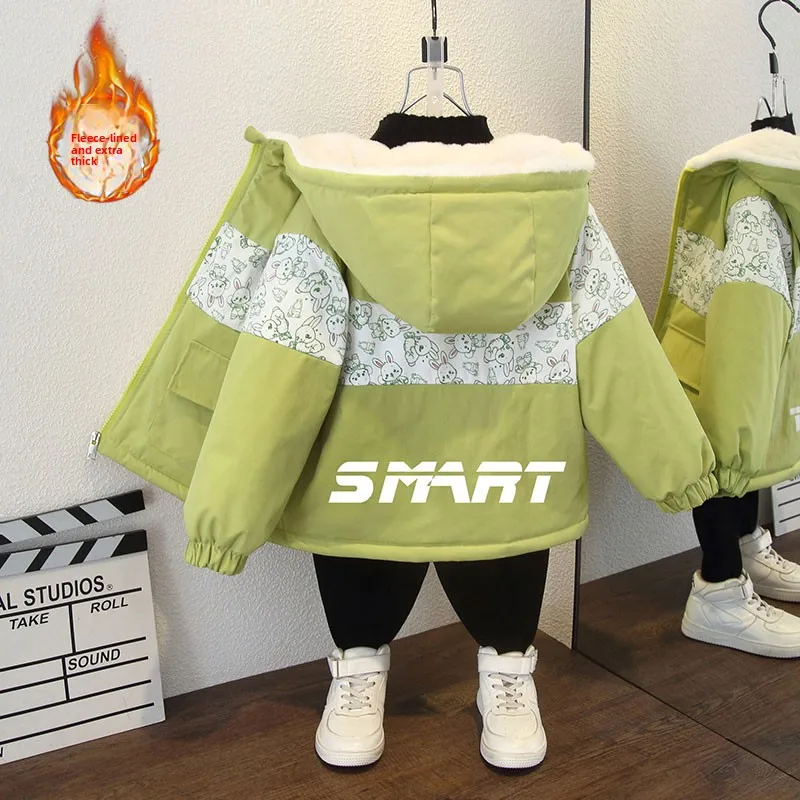 

Thiened Fce Baby Coat Autumn Winter Sle Warmth Cute Little Kid Thi Color Blo Rabbit Top One Year Old Child Winter ...