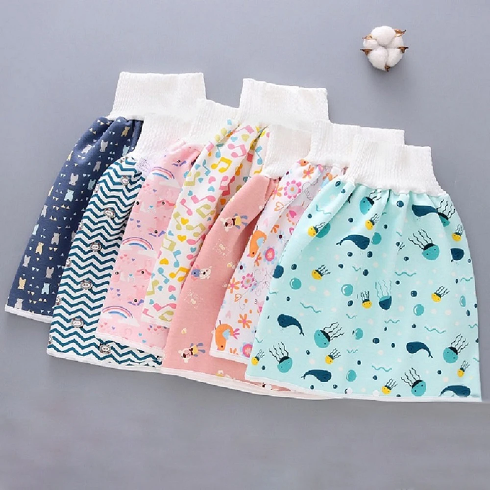 Sleeping Bed Todder Cherry Waterproof Cotton Bear Nappy Shorts Baby Diaper Skirt Leak-proof Infant Training Pants Flower Diaper