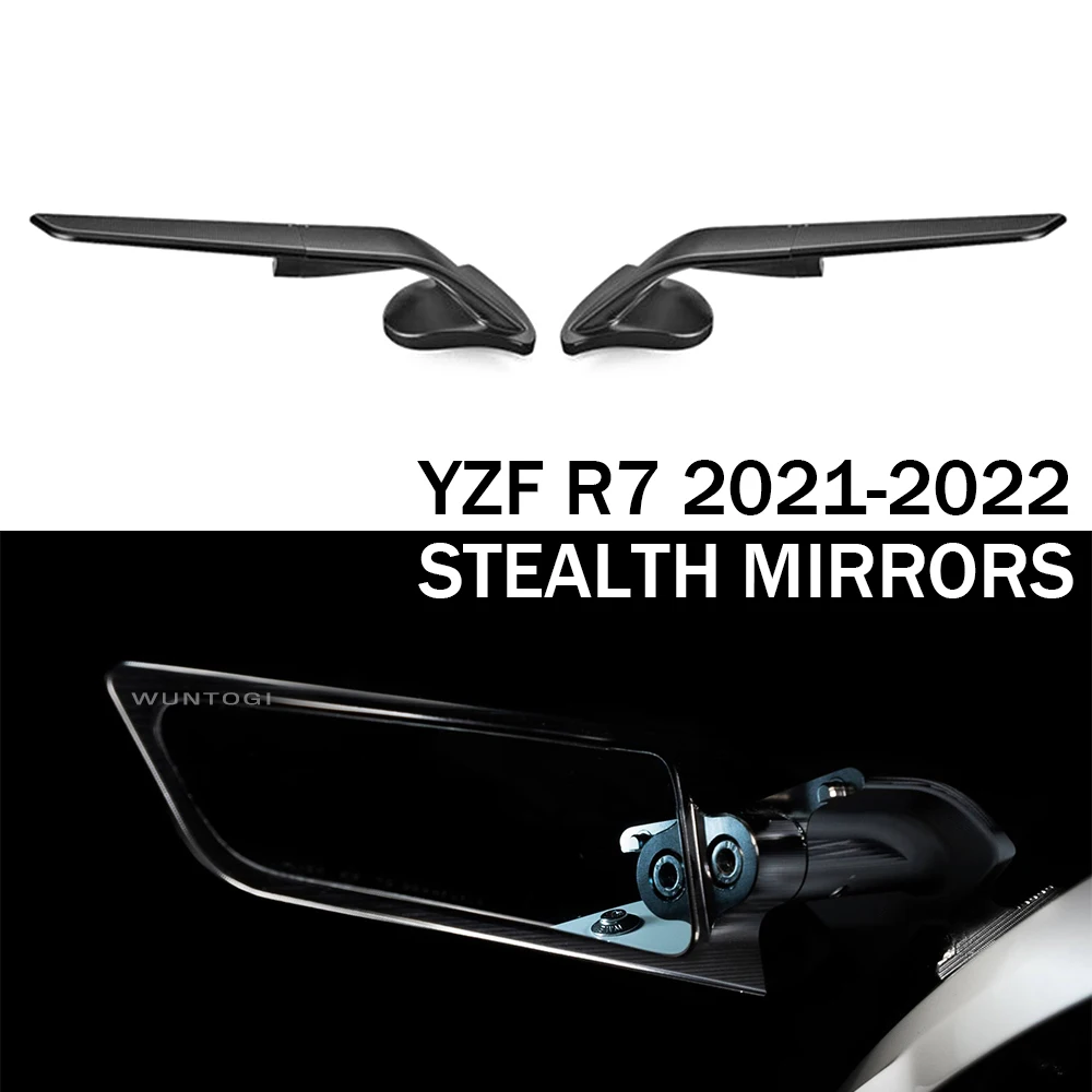 

Motorcycle Stealth Mirrors For Yamaha YZF R7 YZFR7 2021 2022 Sports Winglets Mirror Kit Adjustable Mirrors Wing Mirrors