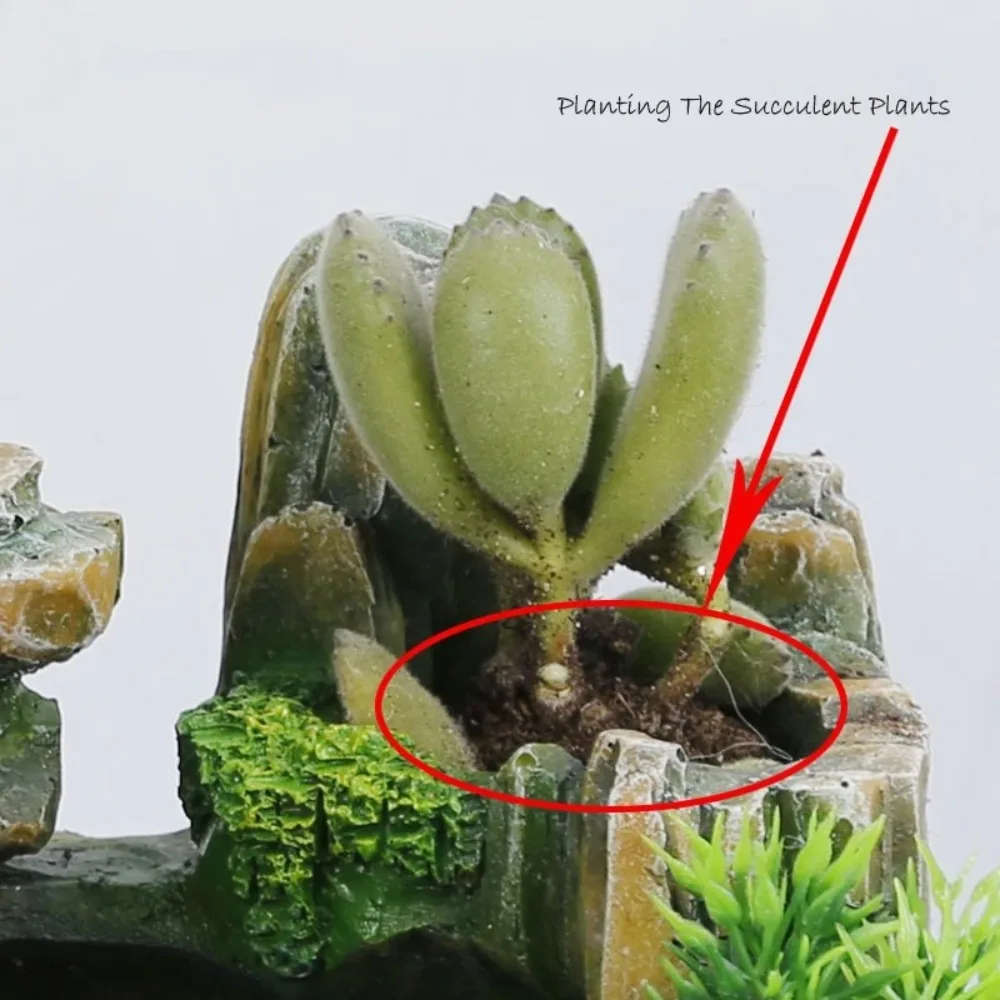 Wealth Feng Shui Waterfall Fountain with LED Lights, Flowing Water Desktop Ornament for Company Office Tabletop, Relaxing Decor