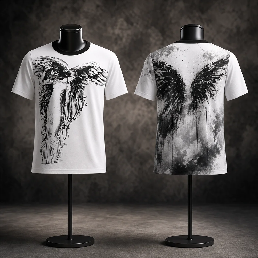 Unisex Y2K Affliction T-Shirt Vintage Punk Hip Hop Graphic Print Oversized Round Neck Short Sleeve Top for Adults And Kids
