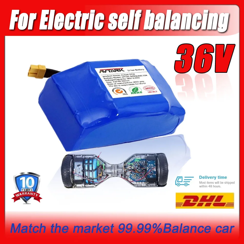 

Original 36V rechargeable li-ion battery pack 12AH li-ion cell for electric self balance scooter hoverboard unicycle