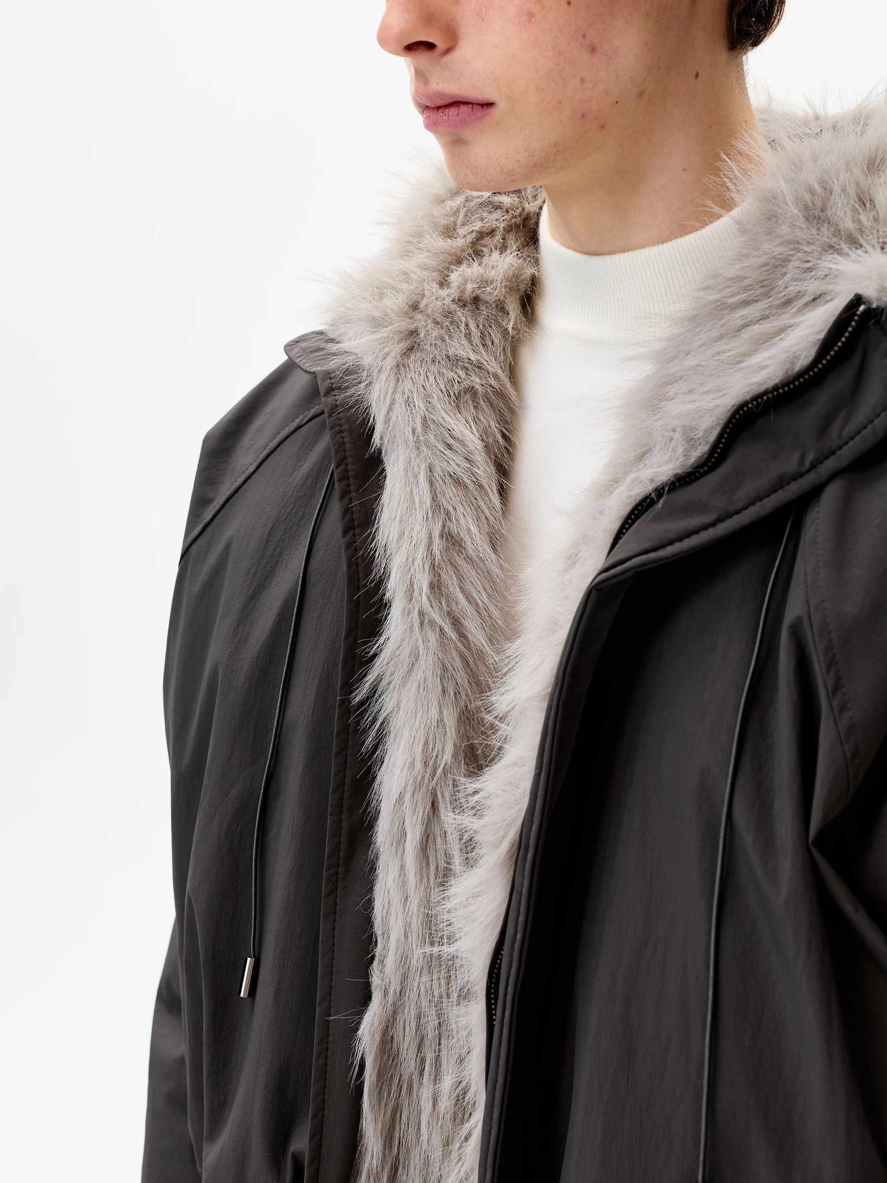 سترات رجالية شتوية جديدة لعام 2025 مزخرفة بجيب سميك سترات عصرية بأكمام طويلة مع قلنسوة معاطف مريحة ودافئة وفضفاضة للرجال #3