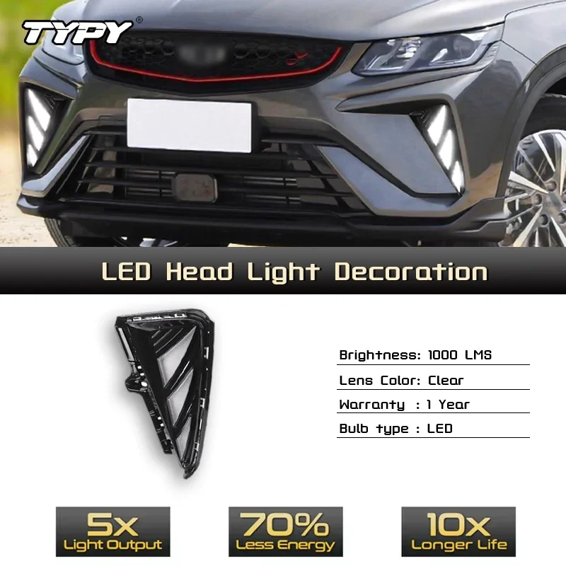 

TYPY Car LED Fog Lamp For Geely coolray X50 proton 2021-2023 Car LED Daytime Running Light Dynamic Turn Signal Auto Accessories
