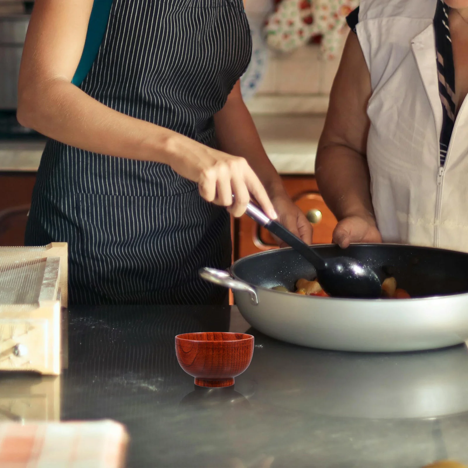 

Деревянная посуда, тарелка 9X6, 5 см, толстая салатница, тарелка для еды, многоразовая кухонная утолщенная миска для сухофруктов, подарок на вечеринку