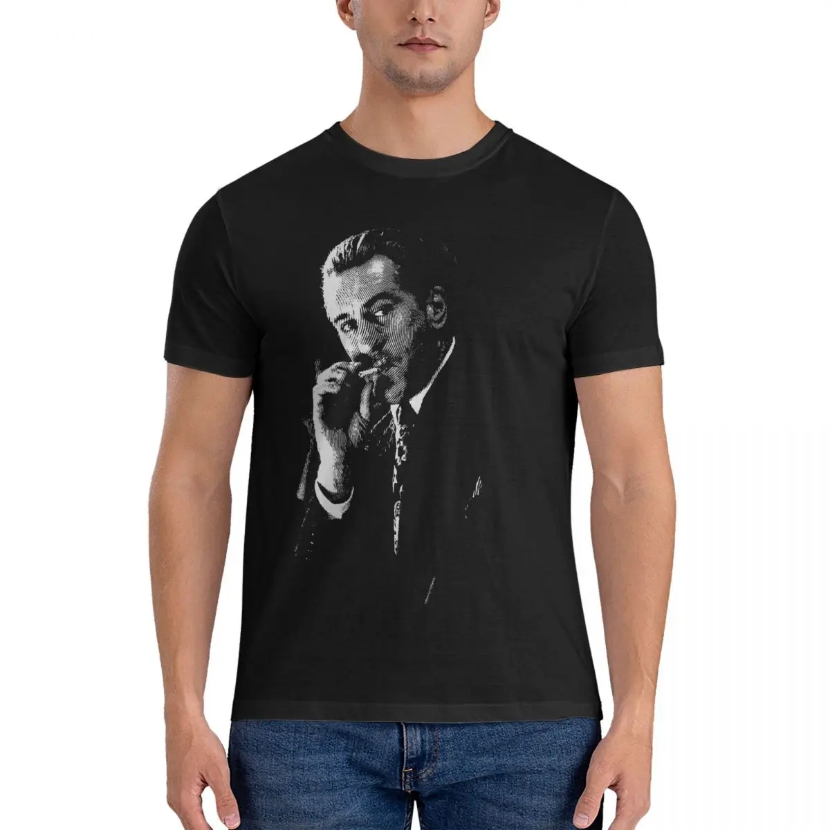 Men\'s T-Shirts Smoke Unique Cotton Tee Shirt Short Sleeve Robert De Niro T Shirts Round Collar Tops Birthday Present