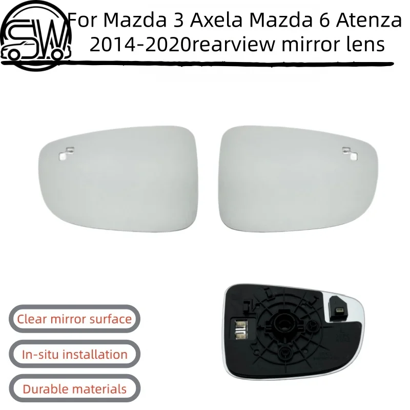 

For Mazda 3 Axela Mazda 6 Atenza 2014-2020 Left Right Side Mirror Glass with Blind Spot Indicator
