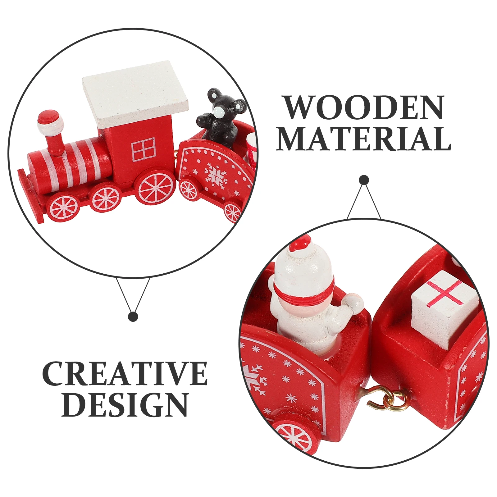 

Wooden Train Ornament Christmas Decoration Desktop Party Supplies Holiday Home Decorative Xmas Village Country Scene Train Set