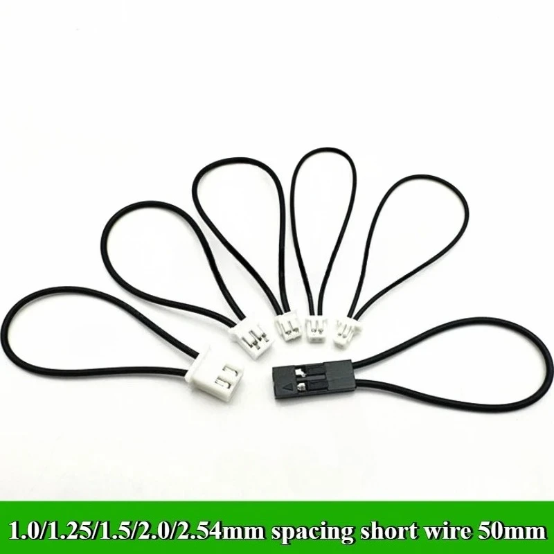 50Pcs/lot SH1.0mm MX1.25mm ZH1.5mm PH2.0mm XH2.54mm DuPont 2.54mm 2P Short Circuit Terminal Wire Jumper Length 50mm