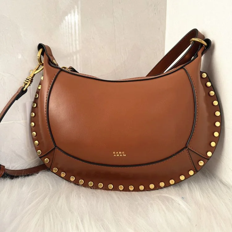 

Luxury Retro Moon Bag - Artisanal Gold Trim Purse, Spacious & Lightweight for Evening Out, Classic Design