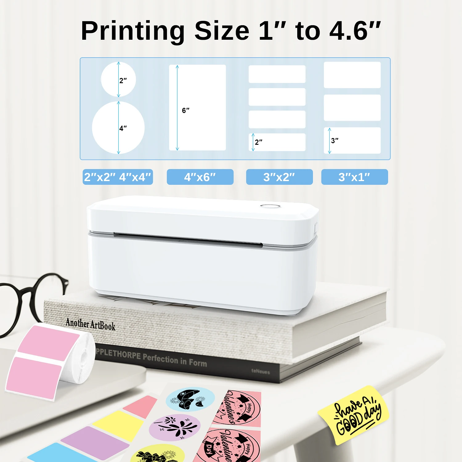 Marklife Thermal Printer D100 D200 X4 White Bluetooth Wireless Shipping Label Printer Compatible with iPhone Android Mac Window