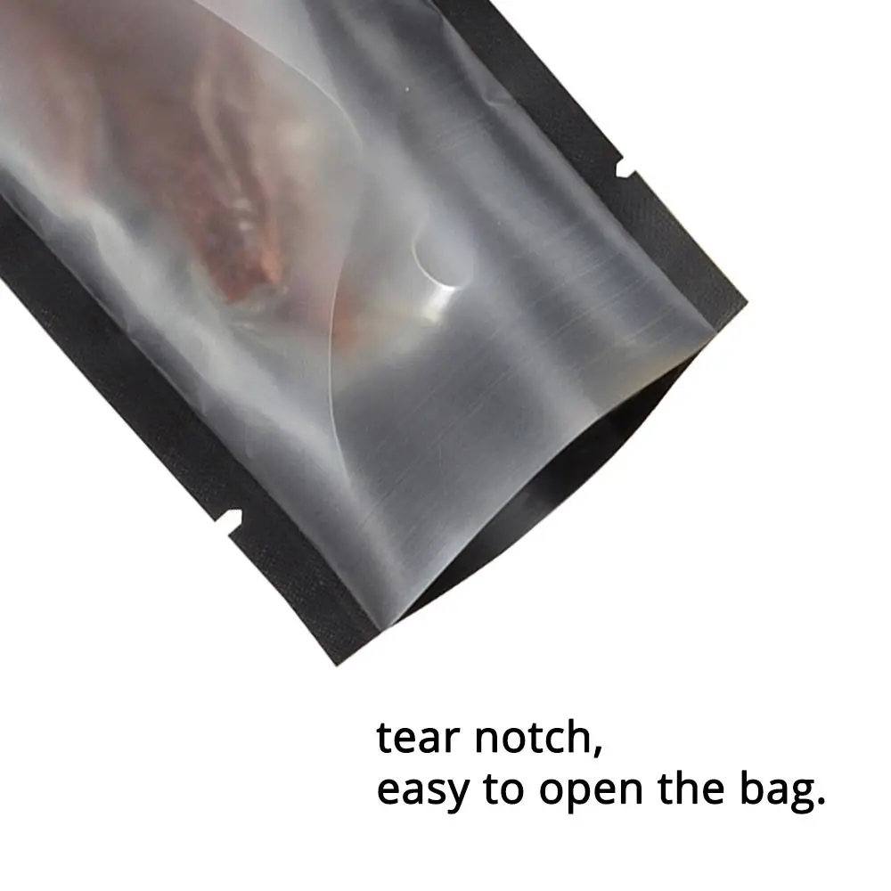 100pcs Matte Black Standing Up Smell Proof Pouches Aluminium Foil vacuum Heat Sealing bag Sealable Doypack Mylar storage Bags