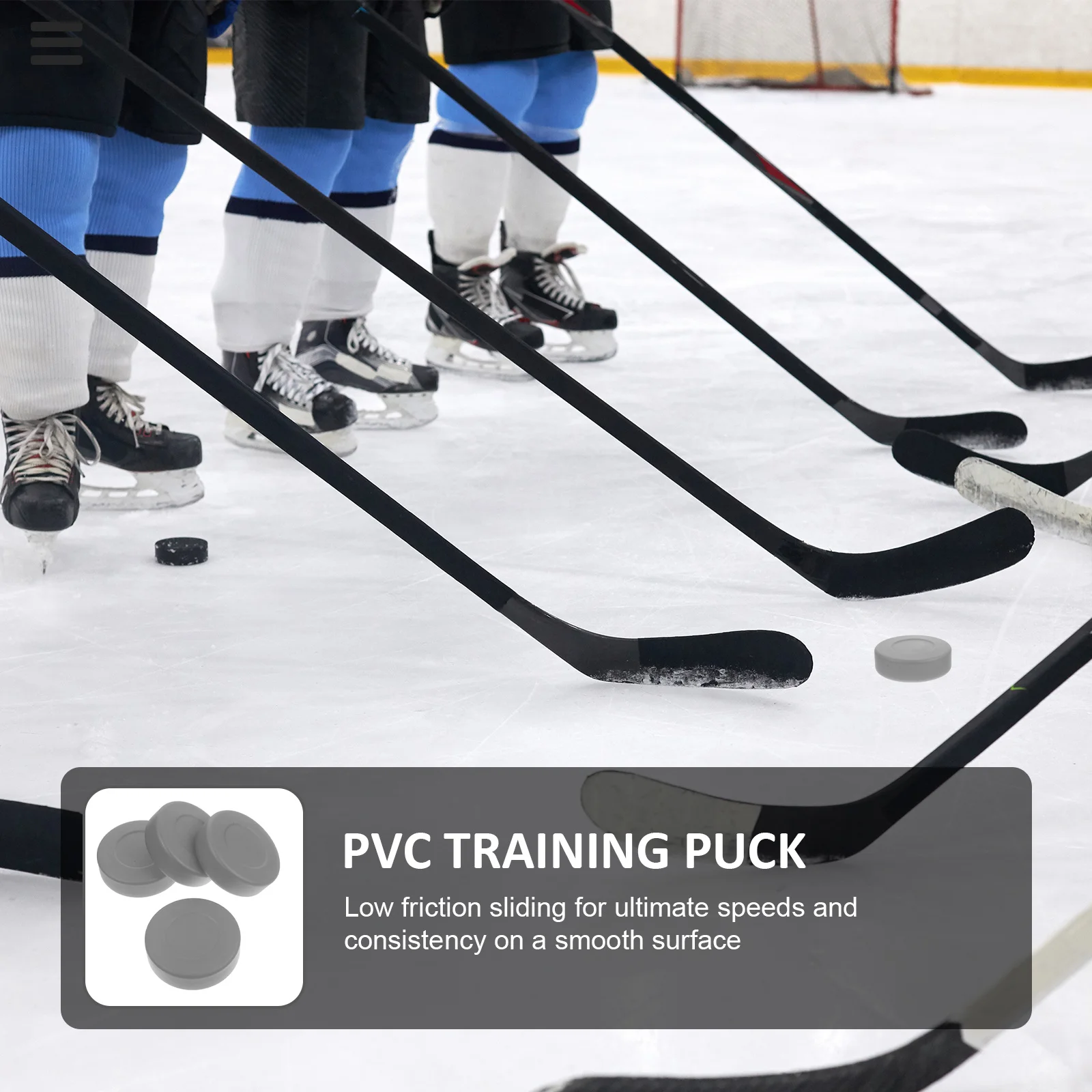 

4Pcs Ice Hockey Puck PVC Practicing Puck Low Friction Sliding for Speeds and Consistency on Smooth Surface Perfect Pastime