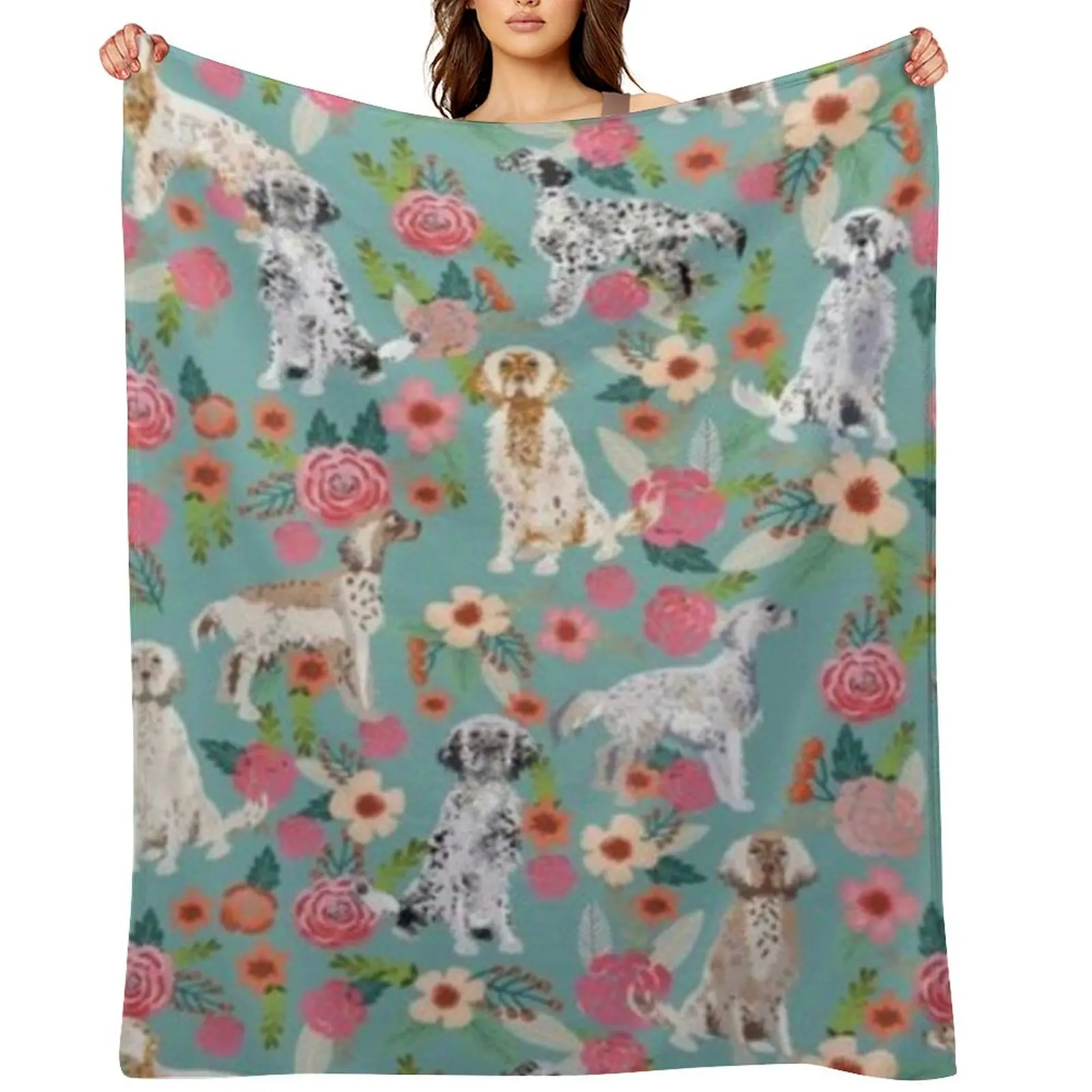 

ENGLISH SETTER Throw Blanket Soft Camping Beach Bed Blankets