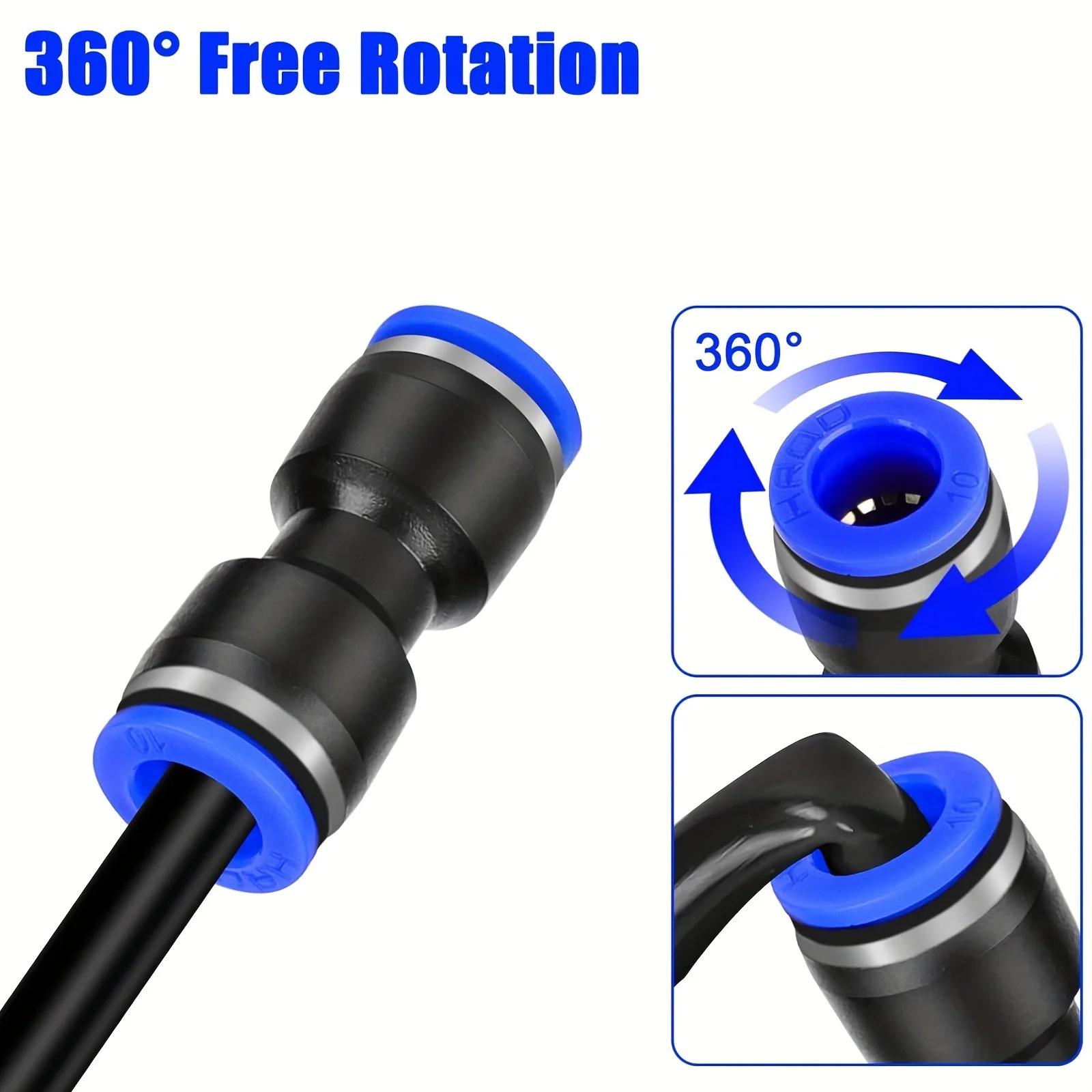 60PCS Set Air Straight Pneumatic Fittings PU Hose Pipes Push in Quick Release Connector PU-4-6-8mm Plastic Hose Couplings
