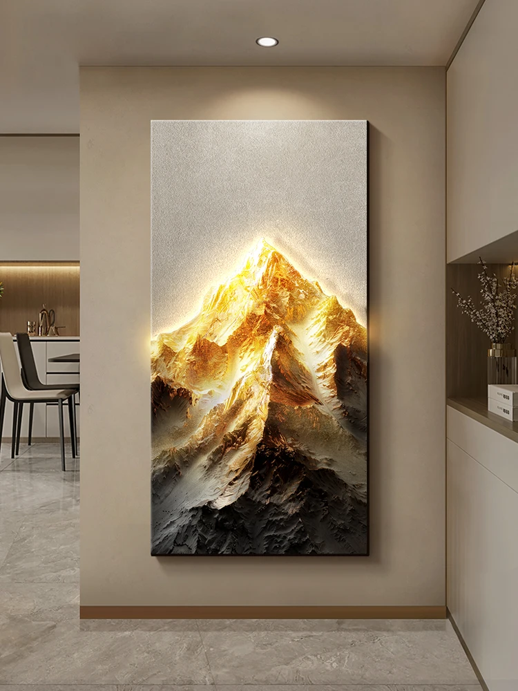 Lâmpada de parede LED Sunshine Golden Mountain para entrada, efeito tridimensional e sofisticado, lâmpada mural de corredor e passagem
