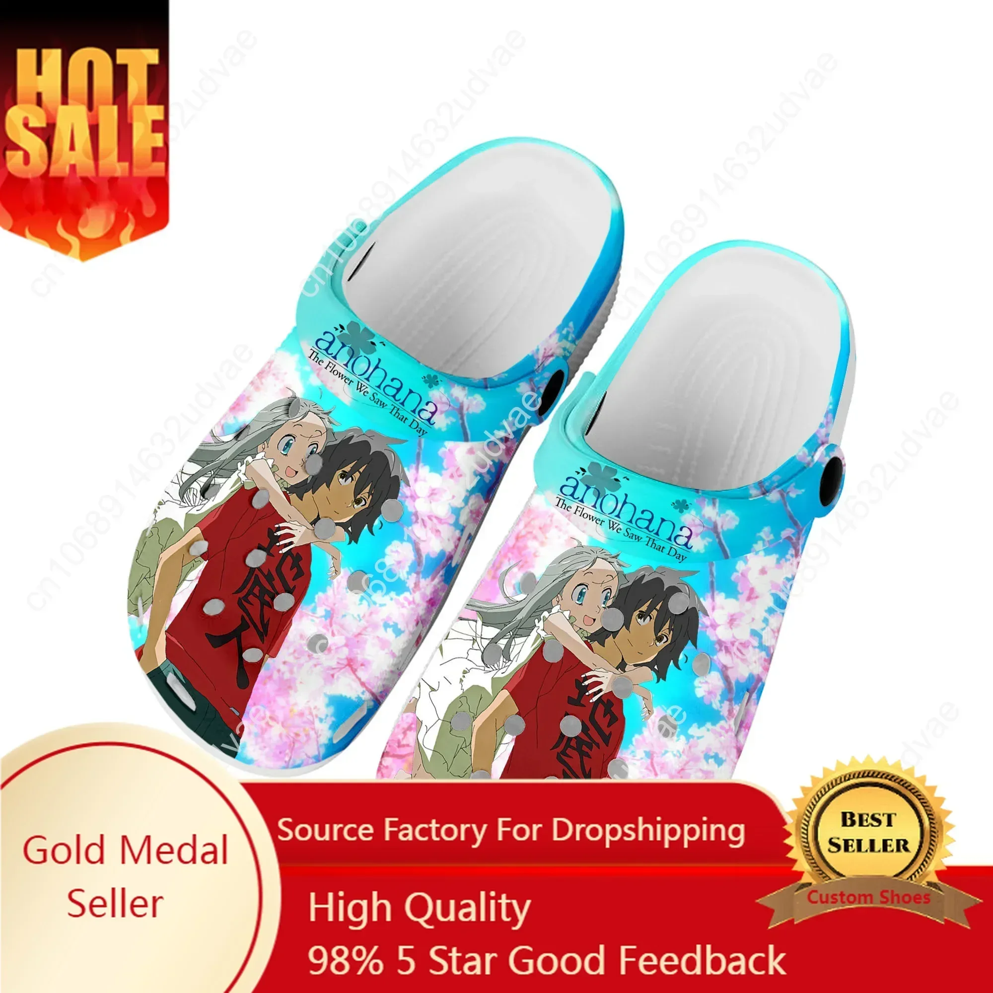 

AnoHana The Flower We Saw That Day Home Clogs Custom Water Shoes Mens Womens Teenager Shoe Garden Clog Beach Hole Slippers