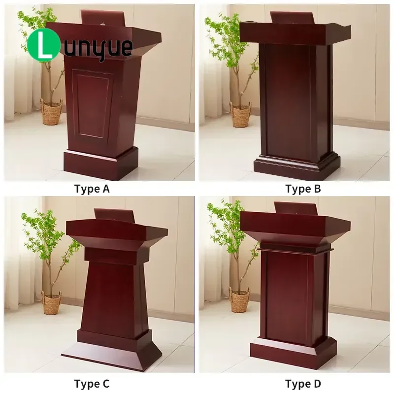 Modern Wooden Lecture Desk Hotel School Reception Counter Client Service Station Front Office Furniture Durable Stylish