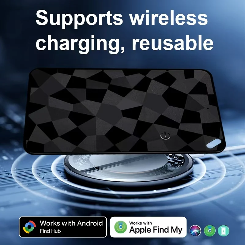 Localizzatore di portafogli a doppio sistema Smart Finder Funziona con Android Google Trova Hub o IOS Apple Trova la mia APP Localizzatore di oggetti per bagagli