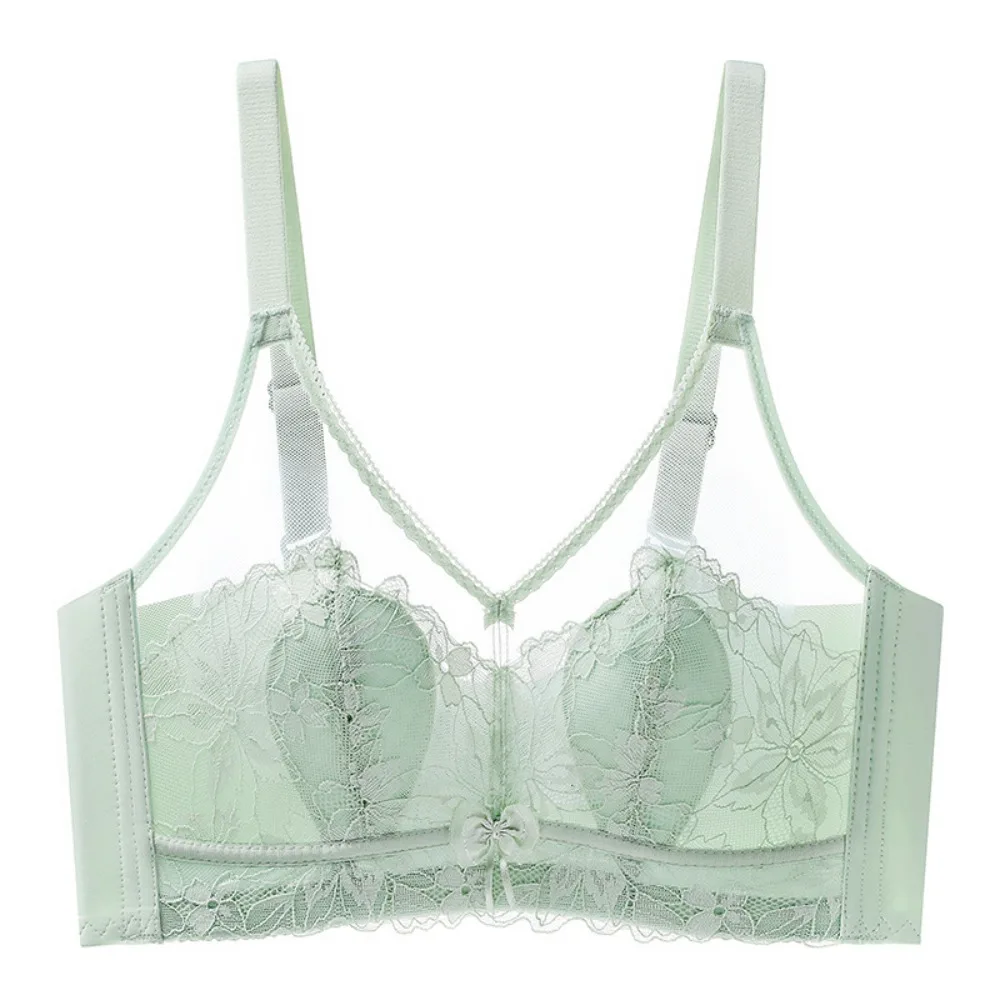 

Rabbit Ears Inner Pads Wireless Deep V Bra Close-fitting Shockproof Women Lace Thin Bra Anti-sagging Adjustable