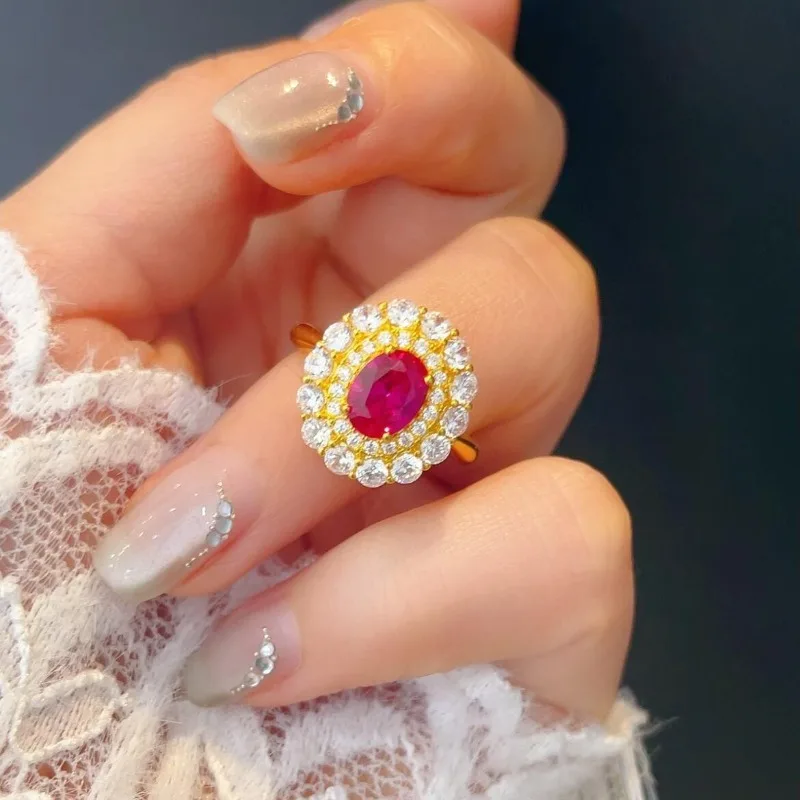 

Легкие роскошные ювелирные изделия Кольцо с пламенем Изысканные ювелирные изделия с цирконом Темперамент с высококачественными ювелирными изделиями Ежедневные универсальные поездки на работу