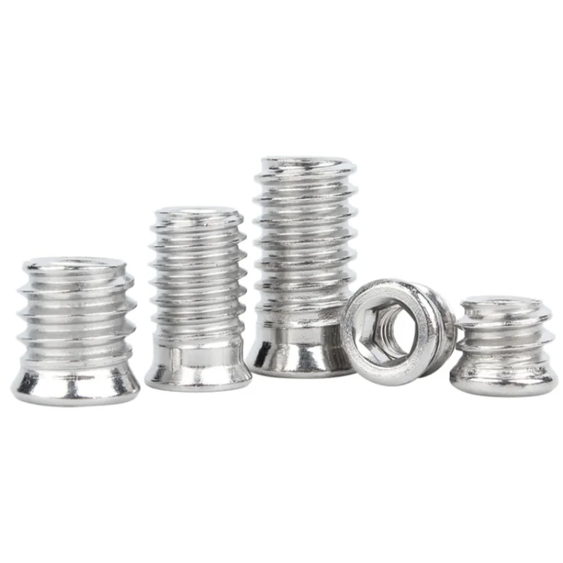 

304 Stainless Steel Hex Socket Drive Insert Nuts M4 M5 M6 M8 Threaded Barrel Nuts For Wood Furniture Hardware