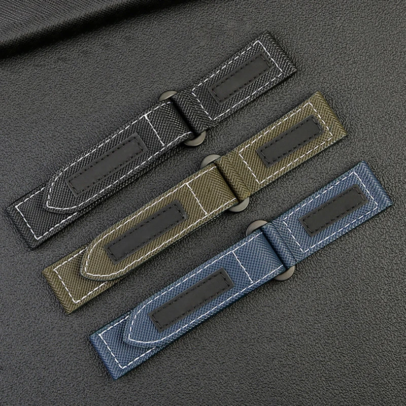 Nylon Canvas Watchband For Panerai PAM01118/01661/441 Sticky carbon fiber Wrist strap Large size Bracelet Accessories 24mm 26mm