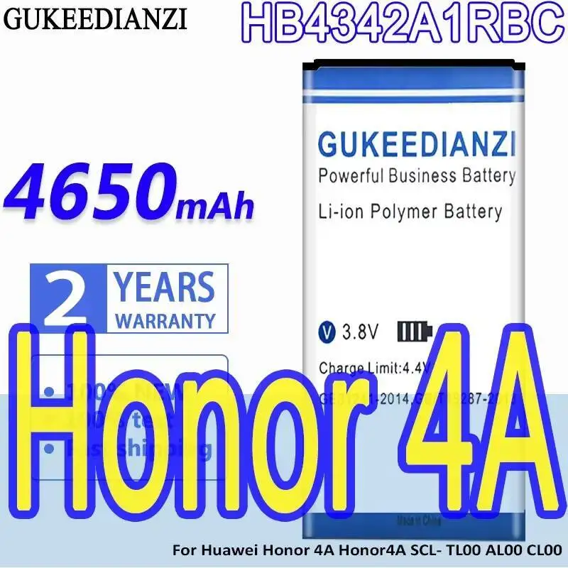 

High Capacity HB4342A1RBC 4650Mah For Huawei Honor 4A Honor4a Scl- TL00 AL00 CL00 Mobile Phone Battery