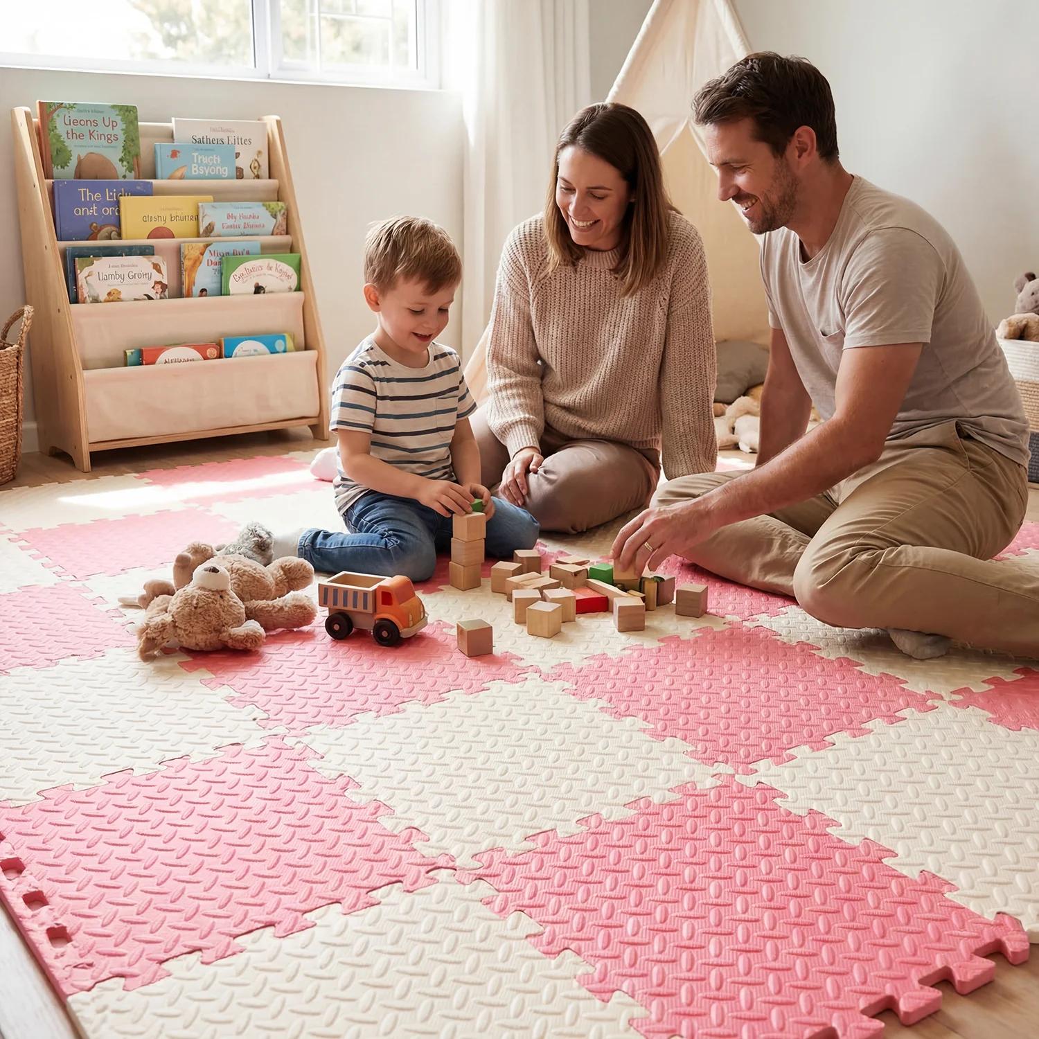 Large 4Pcs 60x60cm Baby Play Mat 1cm EVA Foam Puzzle Mat Kids Crawling Carpets Floor Rugs Splicing Nursery Activity Gym Playmats