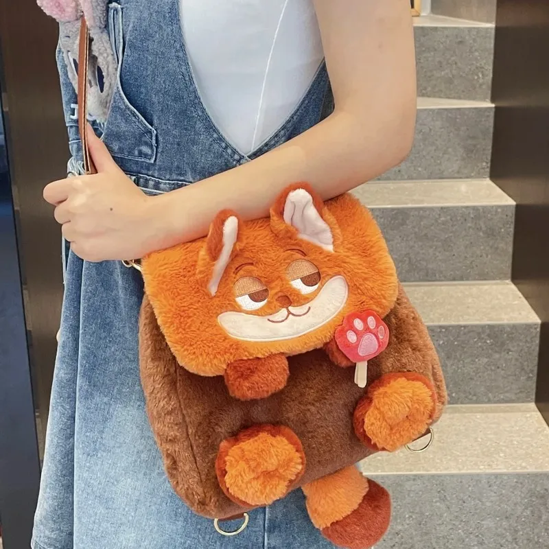 Nuovo Zootopia Simpatico cartone animato Judy Hopps Nick Wilde Zaino in peluche Borsa a tracolla Borsa a tracolla singola Flip Top Kawaii Festival Gift