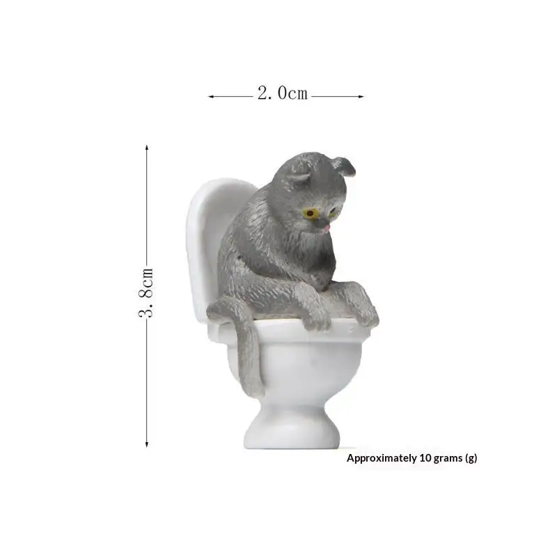 New Mini Toilet Cat Figurine Cute Cartoon Design 5 Different Colors For Home Desktop Decoration Garden Ornaments