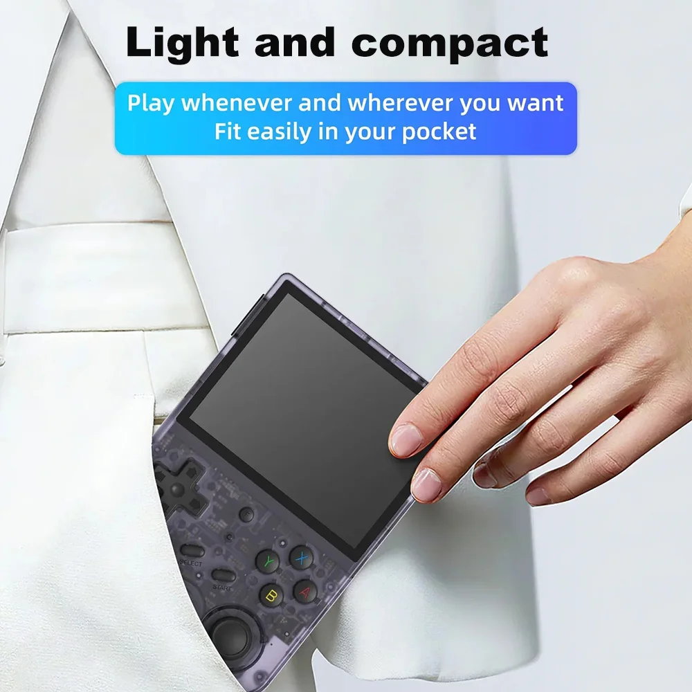 RG353V/RG353VS Handheld Retro Video Game Console with 3.5-inch IPS Screen, HDMI Output, Android/Linux Operating System