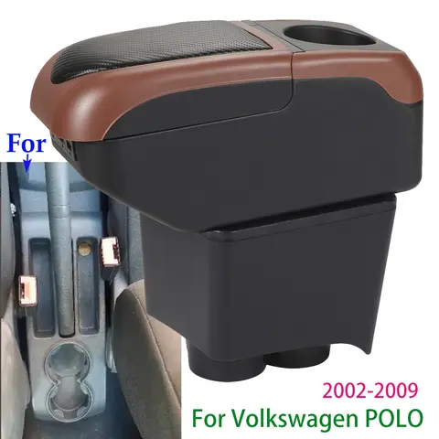 For Volkswagen POLO Armrest Box For VW Polo 9N 3 Car Armrest 2002-2009 Storage Box Car Accessories Interior Details Dedicated