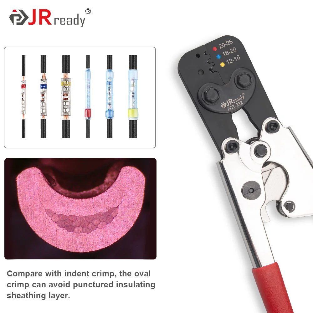 JRready ACT-232 (GMT232 M22520/37-1 Equivalent) Crimp Tool for M81824 Series &ACT-AD10 Heat Shrink Crimping Tool Kit