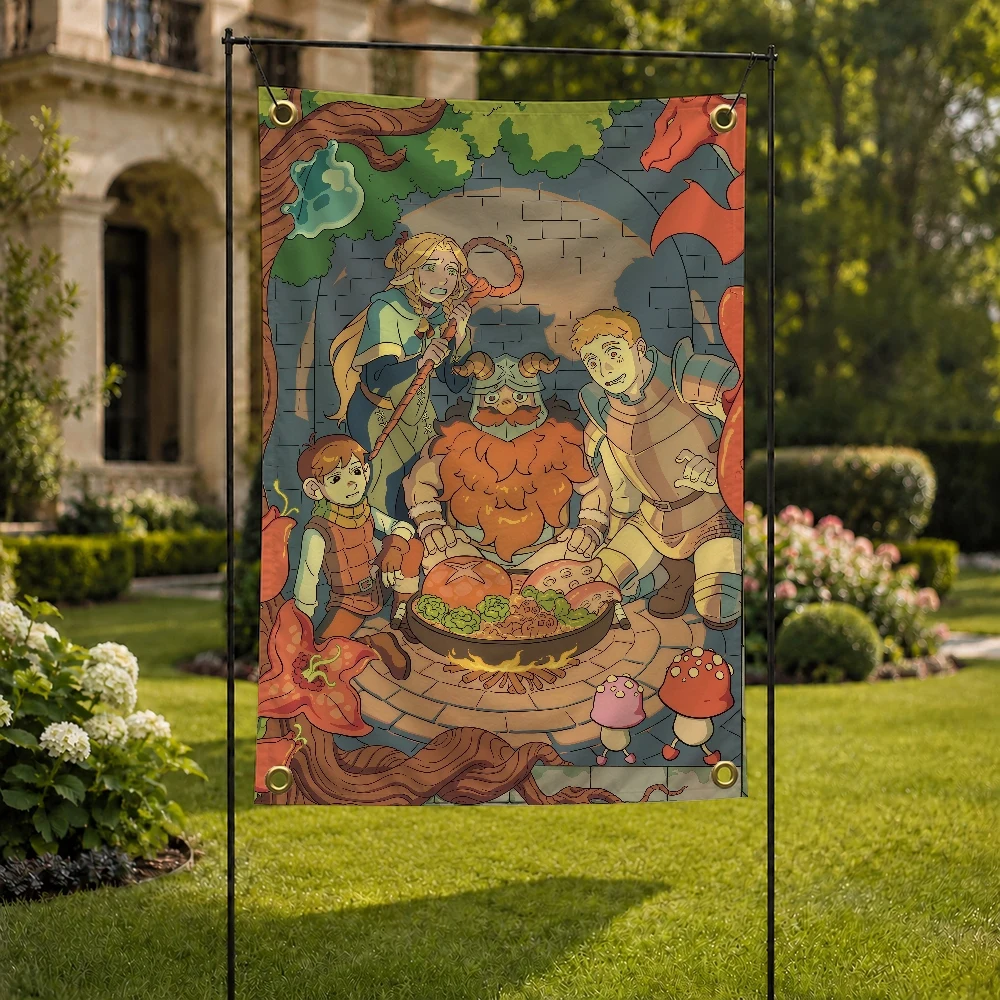 D-Delicious in Dungeon Anime Outdoor Flag for Home Camping Party Club Decor Garden Yard Wall Hanging Banner