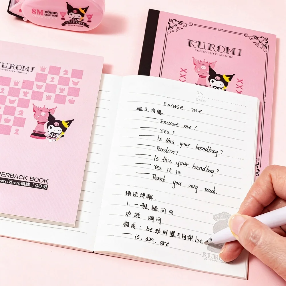 Genuine Sanrio Hello Kitty Notebooks Cute Kuromi Cinnamoroll A5/A6/B5 Lined Planners Notepad Journal For Daily School Office Use