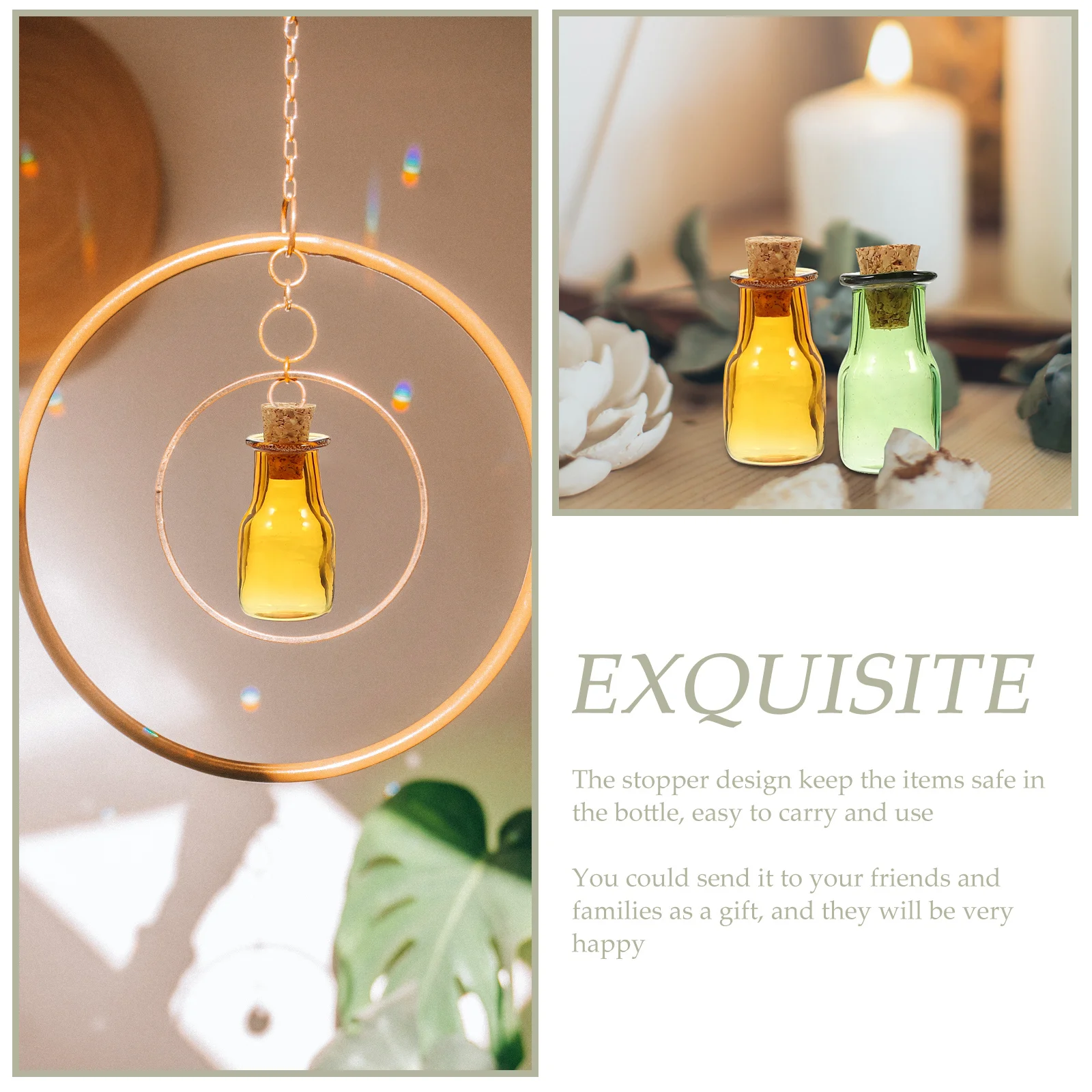 

9Pcs Mini Glass Bottles with Cork Stoppers Small Transparent Jars for DIY Crafts Sand Art Perfume Storage Creative Gift Ideas