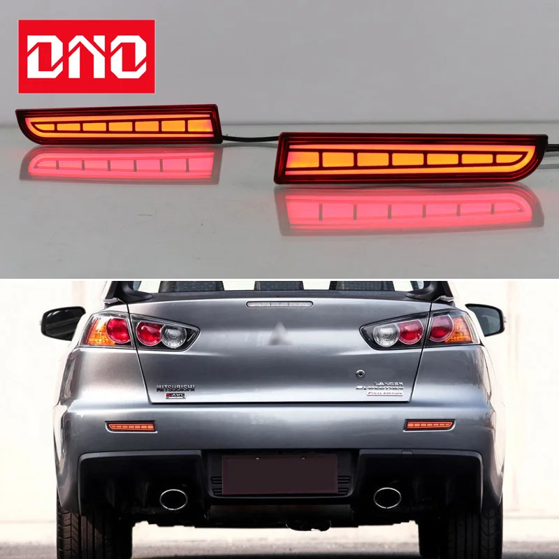 Car LED Rear Bumper Lamps For Mitsubishi ASX RVR Outlander 2011 2012 Brake Light Turn Signal Backup Reflector Lamp Taillights