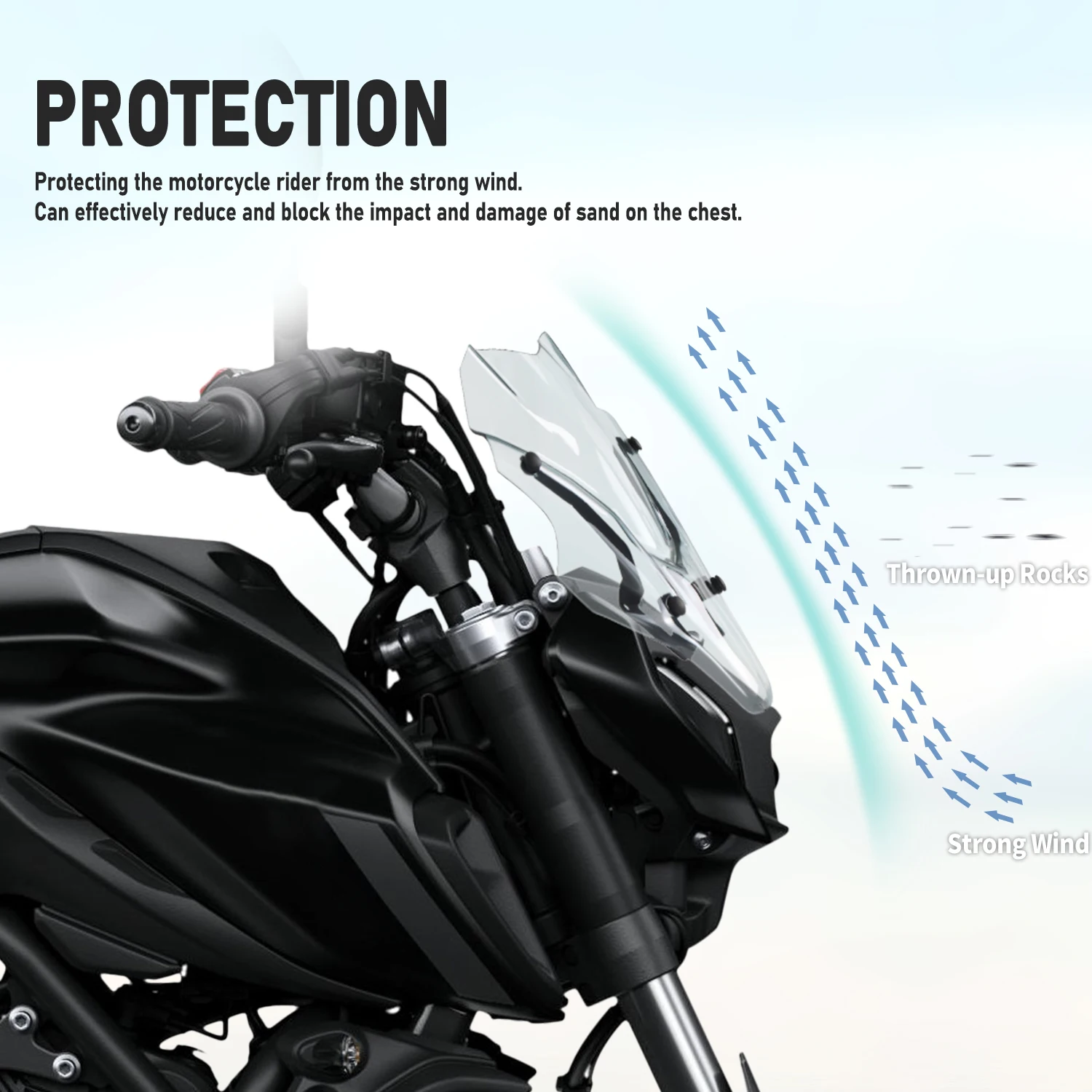 For Yamaha MT07 Motorcycle Front Fairing Screen Wind Shield 2021 2022 2023 MT 07 Windshield Windscreen Air Deflector Accessories