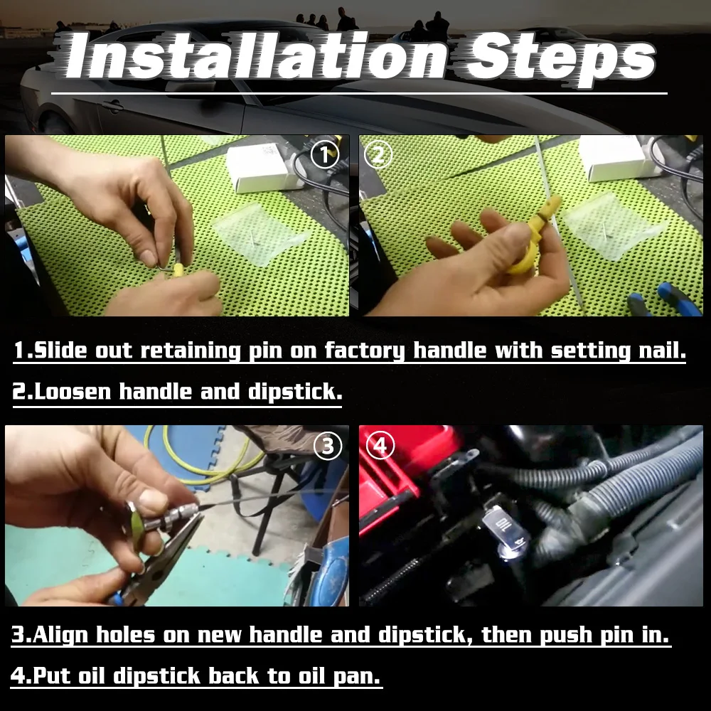 

Car Oil Dipstick Compact Engine Oil Pullhandle Billet Aluminum Car Accessories Engineered Mustang Gt Accessories For Automotive
