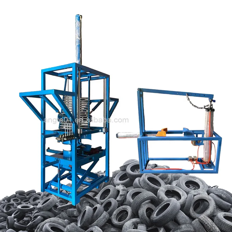 Hydraulic Type Remove The Small Tire  From The Large One Tyre Packing Machine Oil Cylinder Control Tire Unpacking Machine