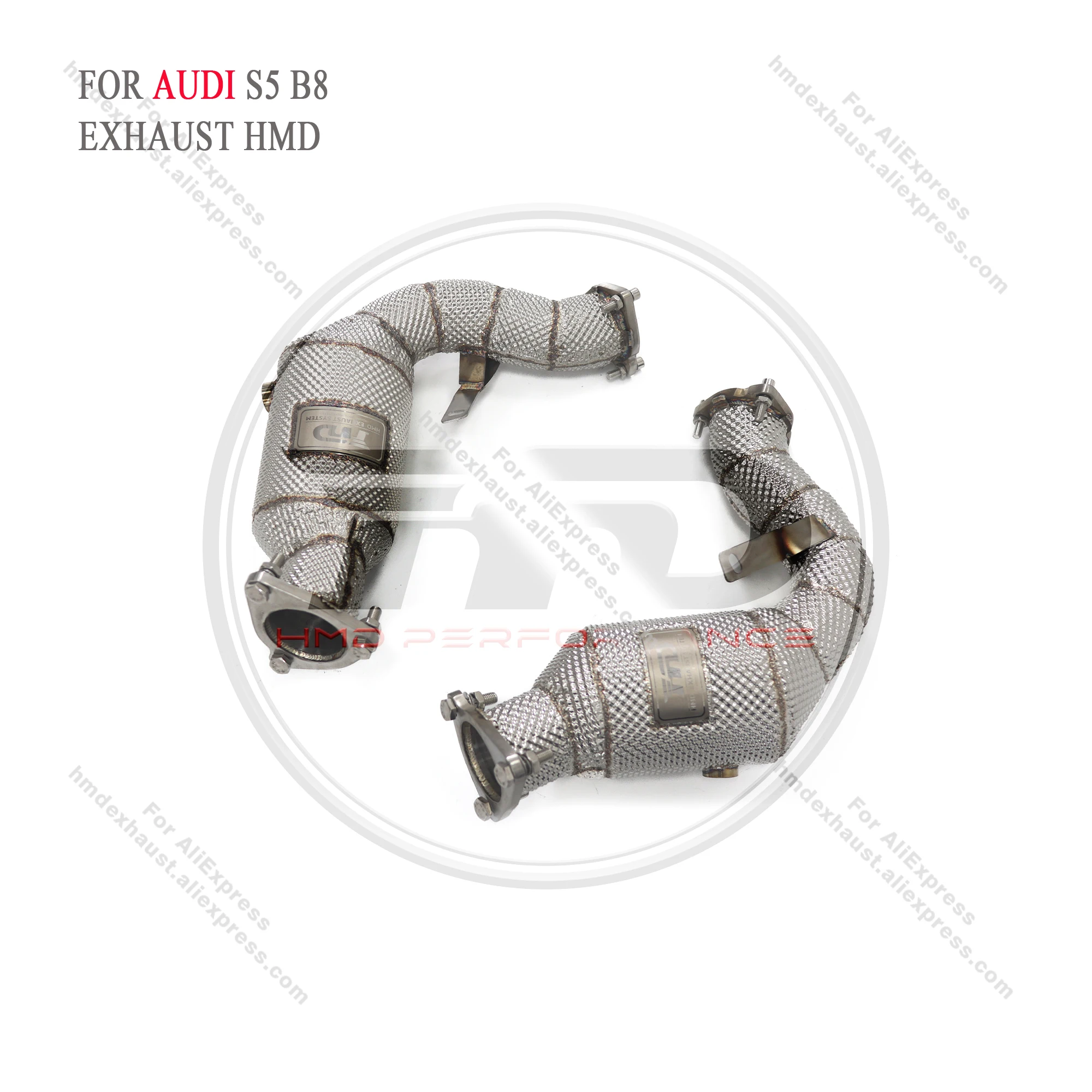 

HMD Exhaust Manifold High Flow Downpipe for Audi S4 S5 B8 Car Accessories With Catalytic Header Without Cat Catless Pipe