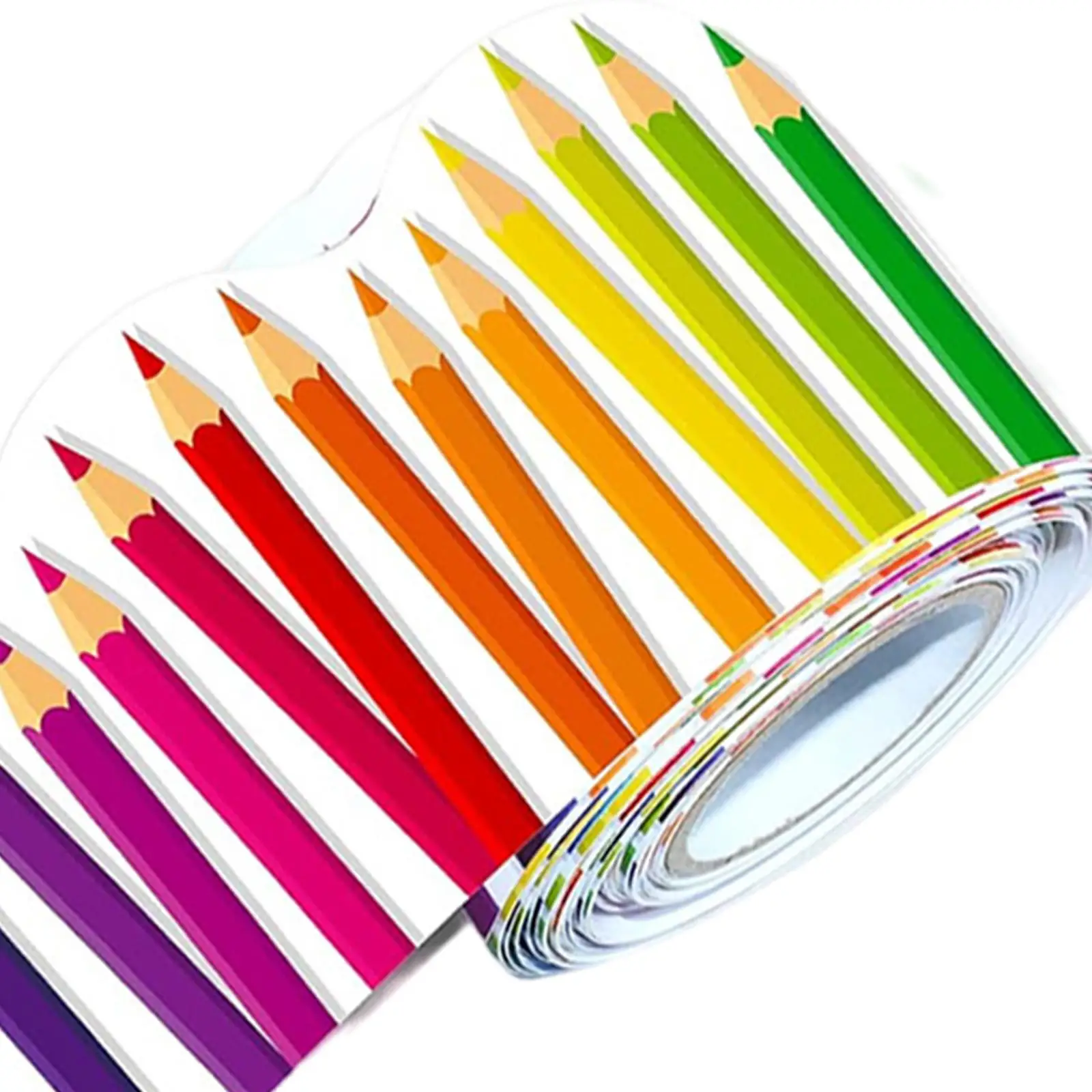 

Pencil Pattern Sticker Multifunction Sturdy Wear Resistant Bulletin Board Borders DIY Decoration for Apartments Offices Door