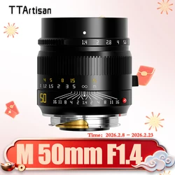 TTArtisan M 50mm F1.4 ASPH. Full Frame Large Aperture for Mirrorless Camera Lens Portrait Photography with Leica M-mount M8 M9