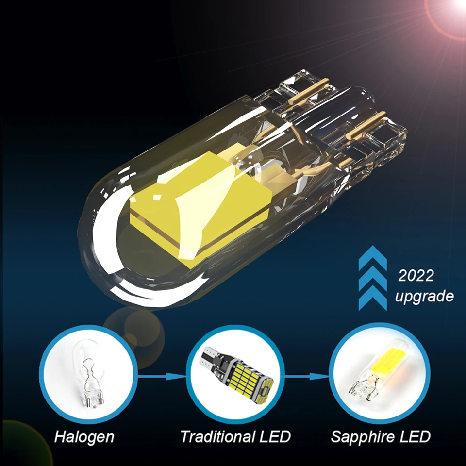 2x w5w светодиодный T10 COB Sapphire 2022 экономичная модернизированная Популярная автомобильная светильник ПА высокой яркости без привода лампа для