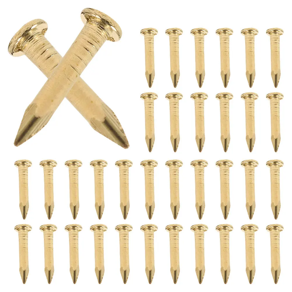 100 قطعة من الأظافر النحاسية ذات الرأس المستدير، أظافر تثبيت الأثاث شديدة التحمل لصور ذاتية الصنع، مشاريع النجارة المعلقة #5