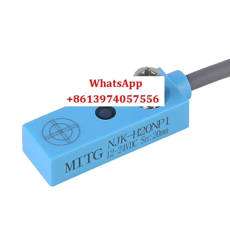 

Магнитный индукционный переключатель с квадратным датчиком NJK-H20NP1, небольшой магнитный бесконтактный переключатель, водонепроницаемый, трехпроводной